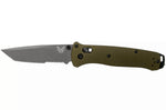 Couteau pliant Benchmade Bailout 537SGY-1 lame semi-dentée manche aluminium anodisé vert 11cm avec brise-vitre