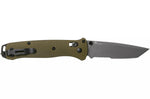 Couteau pliant Benchmade Bailout 537SGY-1 lame semi-dentée manche aluminium anodisé vert 11cm avec brise-vitre