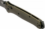 Couteau pliant Benchmade Bailout 537SGY-1 lame semi-dentée manche aluminium anodisé vert 11cm avec brise-vitre