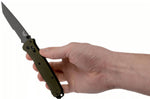 Couteau pliant Benchmade Bailout 537SGY-1 lame semi-dentée manche aluminium anodisé vert 11cm avec brise-vitre