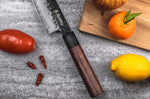 Coffret 2 couteaux Sayuto Séquoia San Mai Santoku + Office