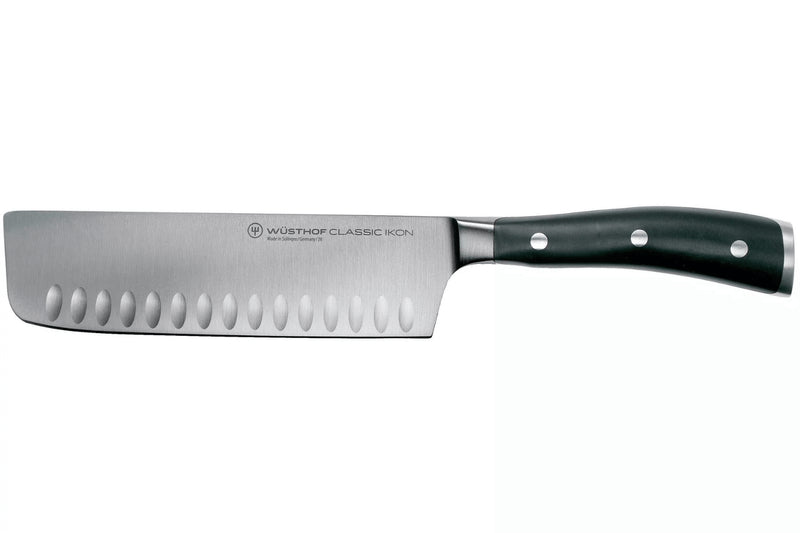 Couteau nakiri Classic Ikon Wüsthof forgé lame alvéolée 17cm