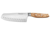 Couteau Santoku alvéolé Wüsthof Amici forgé 17cm en bois d'olivier