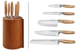 Bloc 5 couteaux forgés Wüsthof Amici en bois d'olivier