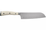 Couteau santoku Wüsthof Classic Ikon blanc forgé lame alvéolée 17cm