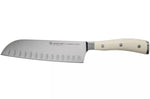 Couteau santoku Wüsthof Classic Ikon blanc forgé lame alvéolée 17cm