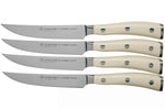 Coffret de 4 couteaux à steak Wüsthof Classic Ikon blanc forgés