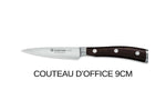 Coffret 3 couteaux Wüsthof Ikon forgés - office 9cm + tranchelard 20cm + chef 20cm