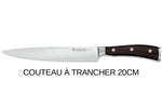 Coffret 3 couteaux Wüsthof Ikon forgés - office 9cm + tranchelard 20cm + chef 20cm