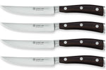 Coffret 4 couteaux à steak Wüsthof Ikon forgés 12cm manches en bois de grenadille