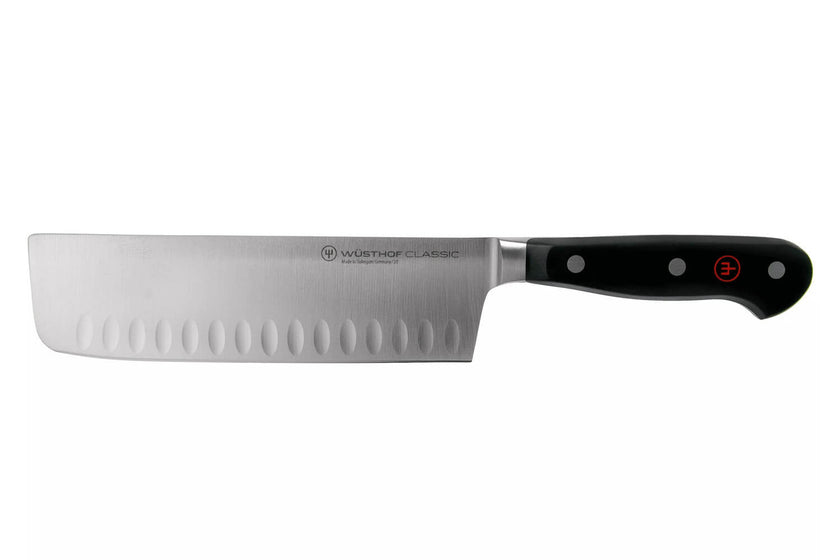 Couteau nakiri Wüsthof Classic à lame alvéolée 17 cm