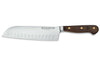 Couteau santoku alvéolé Wüsthof Crafter forgé 17cm en chêne fumé