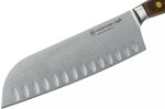 Couteau santoku alvéolé Wüsthof Crafter forgé 17cm en chêne fumé