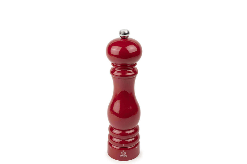 Moulin à sel manuel Peugeot Paris U'Select en bois laqué rouge - 22 cm