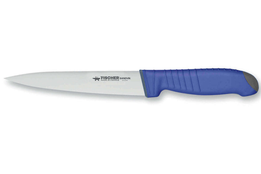 Couteau à saigner 14 cm Fischer SWE-STEEL acier suédois manche bleu