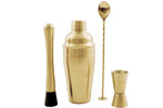 Coffret cocktail Point Virgule 4 accessoires en inox doré