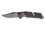 Couteau pliant SOG Trident AT SGTRIDSBKR semi-denté manche en nylon/fibres de verre 13,5cm noir/rouge