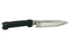 Couteau de chasse Wildsteer WILD0103P forgé lame tanto 11,5cm manche cuir noir + pierre à feu + étui en cuir assorti