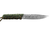 Couteau Wildsteer Baby Wild BWI4104 lame damassée 9cm manche cuir vert + étui en cuir assorti