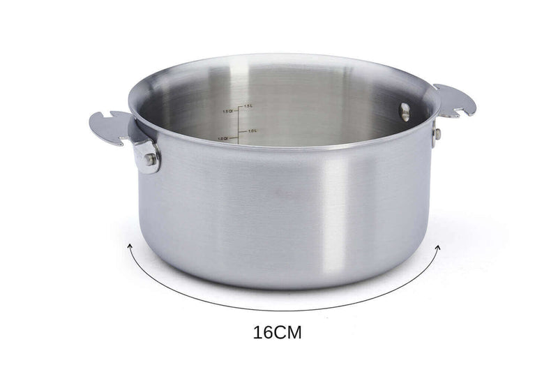 Casserole De Buyer Alchimy Loqy amovible en inox 18/10 multicouches - 16cm