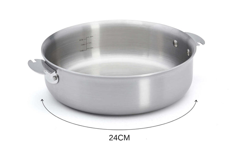 Sauteuse droite De Buyer Alchimy Loqy amovible en inox 18/10 multicouches - 24cm