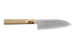 Couteau santoku japonais artisanal Kasahara Shigehiro forgé par Yoshikazu Ikeda 16,5cm