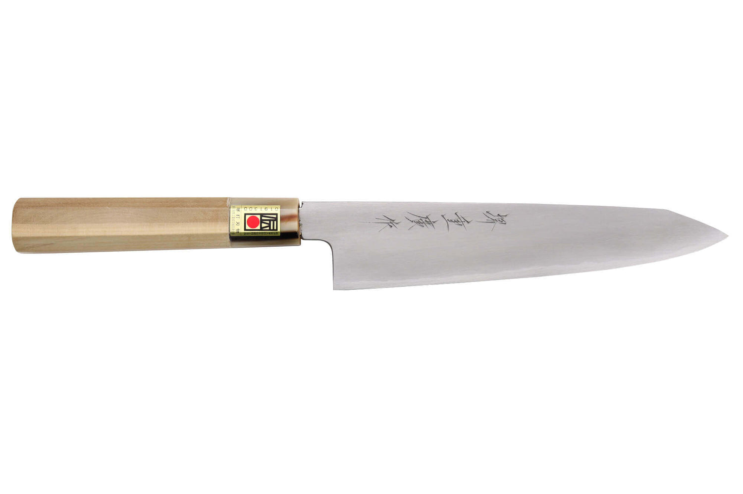 Couteau kiritsuke japonais artisanal Kasahara Shigehiro forgé par Yoshikazu Ikeda 21cm