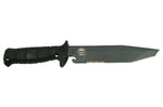 Couteau Wildsteer Wing-Tactic WING6213 lame semi-dentée 12,5cm logo GIGN manche kraton noir + brise-vitre + étui POM + malette