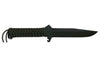 Couteau de chasse Wildsteer TX Wild TXW3112 lame noire 16cm manche paracorde Kaki + étui en nylon