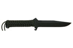 Couteau de chasse Wildsteer TX Wild TXW3112 lame noire 16cm manche paracorde Kaki + étui en nylon
