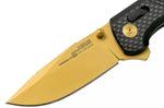 Couteau pliant SOG Terminus XR LTE GOLD SGTM1033 lame dorée manche G10/carbone 10,8cm noir