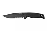 Couteau SOG Recondo FX SGRECONDOFXSBK lame dentée 11,7cm manche en caoutchouc noir + étui