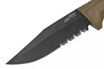 Couteau SOG Recondo FX SGRECONDOFXSFDE lame semi-dentée 11,7cm manche en caoutchouc désert + étui