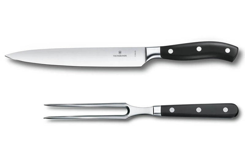 Coffret Victorinox Grand Maître couteau à découper + fourchette à viande forgés