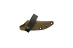 Couteau Wildsteer Troll TRO3115 lame noire 8,5cm manche tactiprène coyote + étui en Kydex