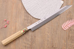 Couteau yanagiba kiritsuke 24cm japonais artisanal Kasahara Shigehiro forgé par Yoshikazu Ikeda