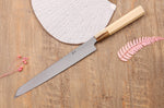 Couteau yanagiba kiritsuke 24cm japonais artisanal Kasahara Shigehiro forgé par Yoshikazu Ikeda