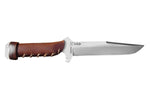 Couteau de chasse Wildsteer X Wild XW0102 lame 16cm manche cuir marron + étui en cuir