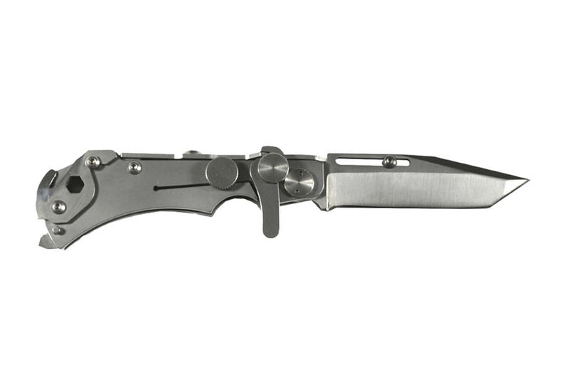 Couteau pliant multifonction Wildsteer W Pocket WPO01 lame tanto manche acier 11,7cm avec brise-vitre et coupe-sangle