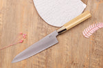 Couteau kiritsuke japonais artisanal Kasahara Shigehiro forgé par Yoshikazu Ikeda 21cm