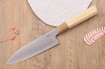Couteau santoku japonais artisanal Kasahara Shigehiro forgé par Yoshikazu Ikeda 18cm
