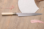 Couteau sujihiki japonais artisanal Kasahara Shigehiro forgé par Yoshikazu Ikeda 24cm