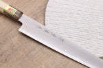 Couteau sujihiki japonais artisanal Kasahara Shigehiro forgé par Yoshikazu Ikeda 24cm