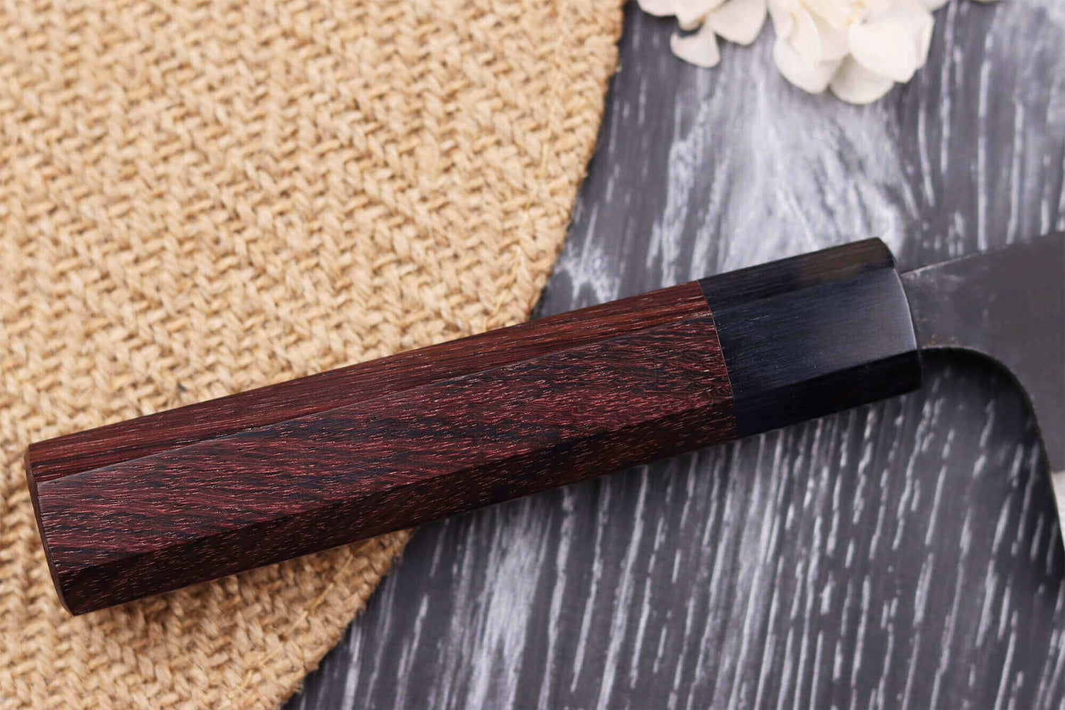 Couteau nakiri japonais artisanal Nao Yamamoto Damas AS brut de forge 16,5cm