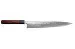 Couteau sujihiki japonais artisanal Takeshi Saji R2 Damas 27cm