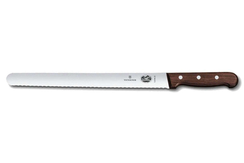 Couteau à jambon Victorinox - lame dentée 30 cm - manche érable