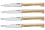 Coffret 4 couteaux de table Opinel Facette manche frêne lame 11cm inox lisse