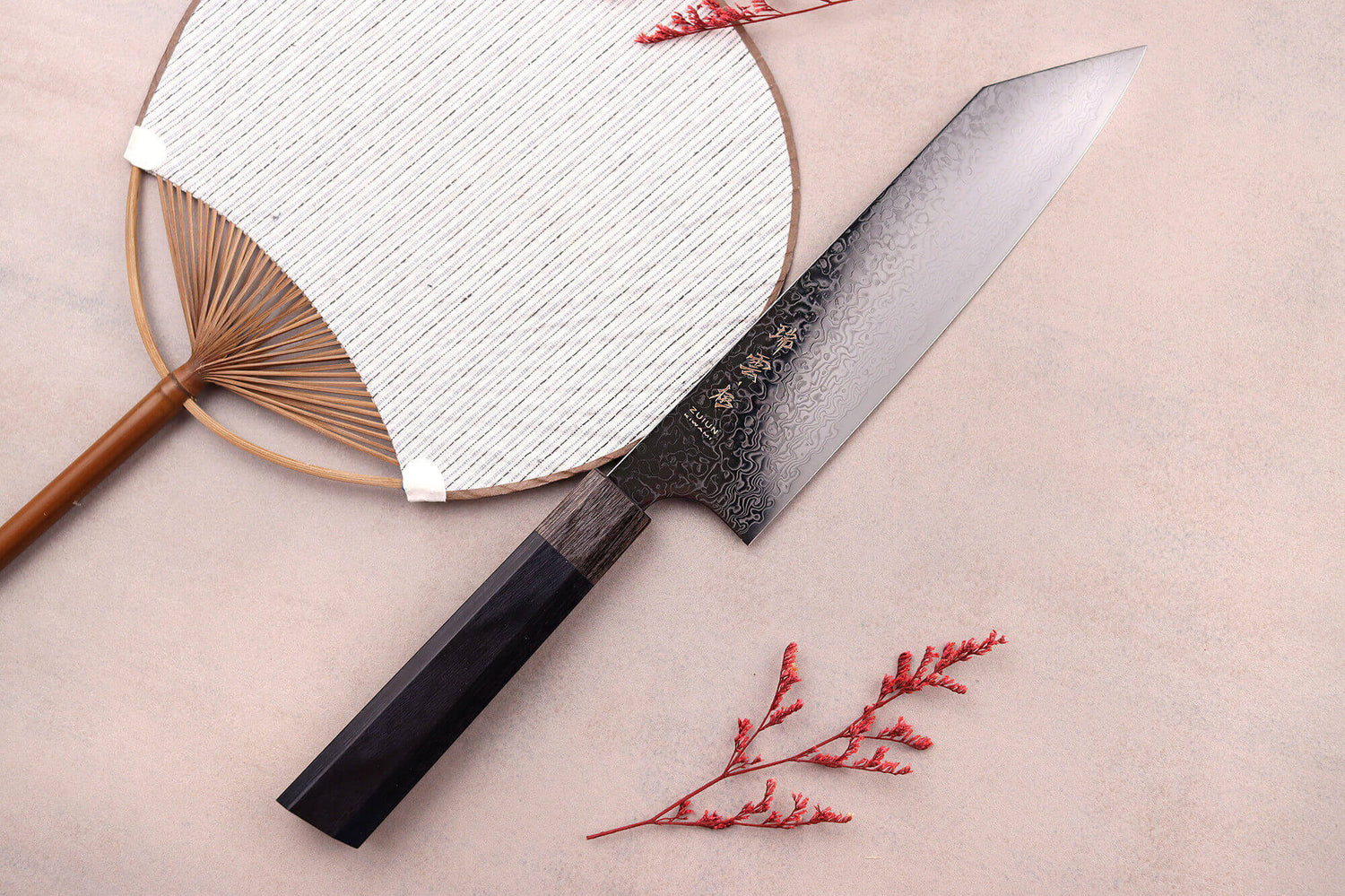 Couteau de chef kiritsuke japonais Kanetsugu Zuiun Kiwami revêtement DLC 21cm