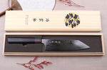Couteau santoku kiritsuke japonais Kanetsugu Zuiun Kiwami revêtement DLC 18cm