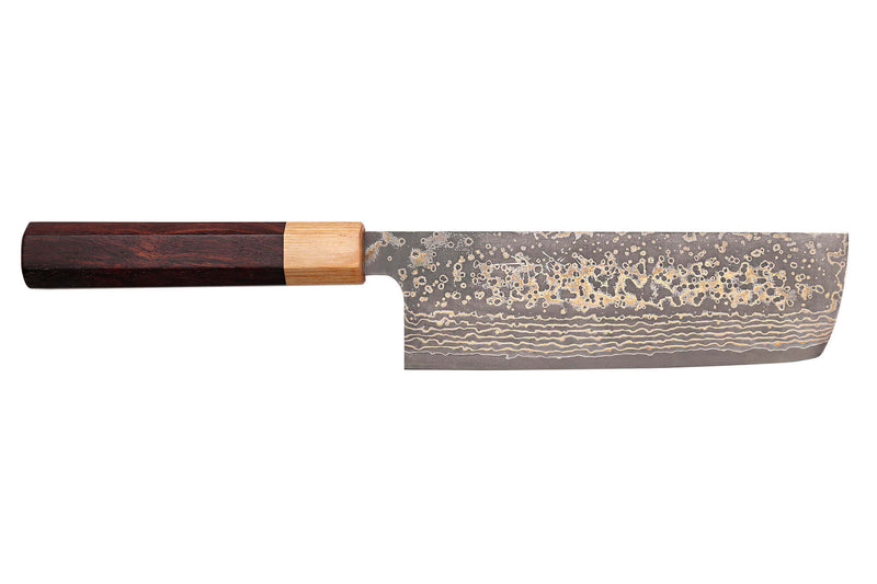 Couteau nakiri japonais artisanal Takeshi Saji VG10 Gold 16,5cm